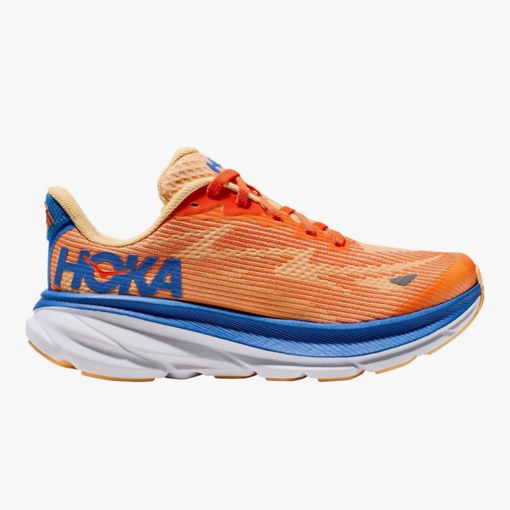 Hoka Y Clifton 9 Youth Sneakers in Orange and Blue Size-7 MD NWT - Picture 3 of 12